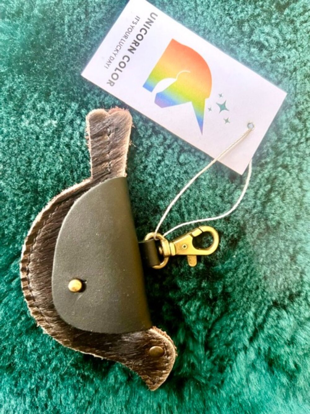 NWT Portland Leather Goods Unicorn Hair on Hide Mockingbird Pouch (RARE!)